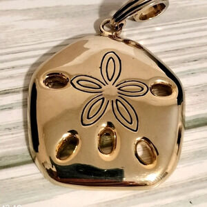 Unbranded light gold Tone Fashion Statement Floral Embossed Die cut pendant